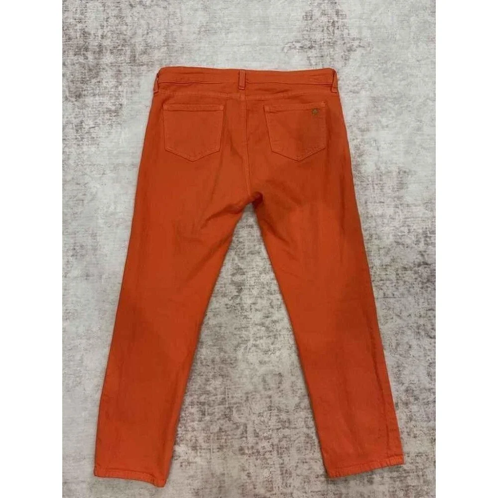 Kate Spade Perry Street Straight Jeans Womens 30 Orange Stretch Made in USA Gold